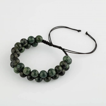 Yeşil Kanbaba Jasper 8mm Çift Sıra Makrome Doğal Taş Bileklik