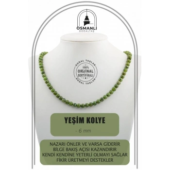 Yeşim 6 mm Dizi Doğal Taş Kolye