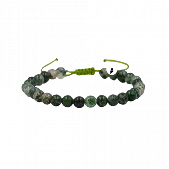 Yosunlu Akik 6mm Merdiven Kapama Doğal Taş Bileklik