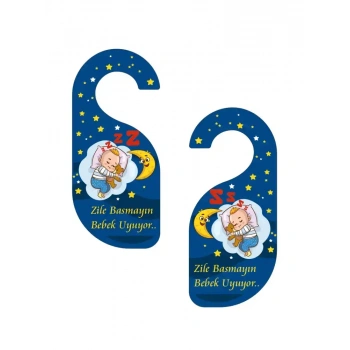 Zile Basmayın. Bebek Uyuyor Kapı Askısı Kapı Uyarı Levhası