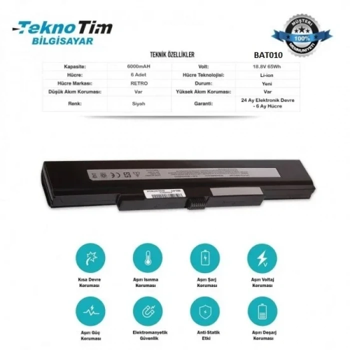 10.8 V MT50-3S4400-S4S6 BATARYA, PİL SİYAH