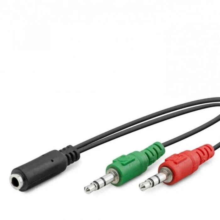 2AUX3.5 (2M) TO AUX3.5 (F) KABLO MİKROFON & KULAKLIK 20CM SİYAH HDX1053