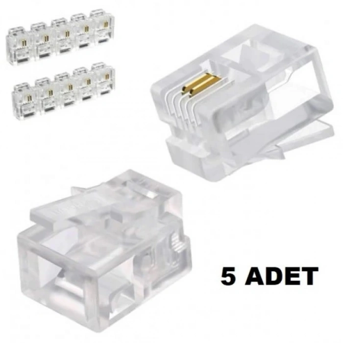 5 Adet Rj11 Konnektör Rj-11 Konnektör Jack RJ11-5