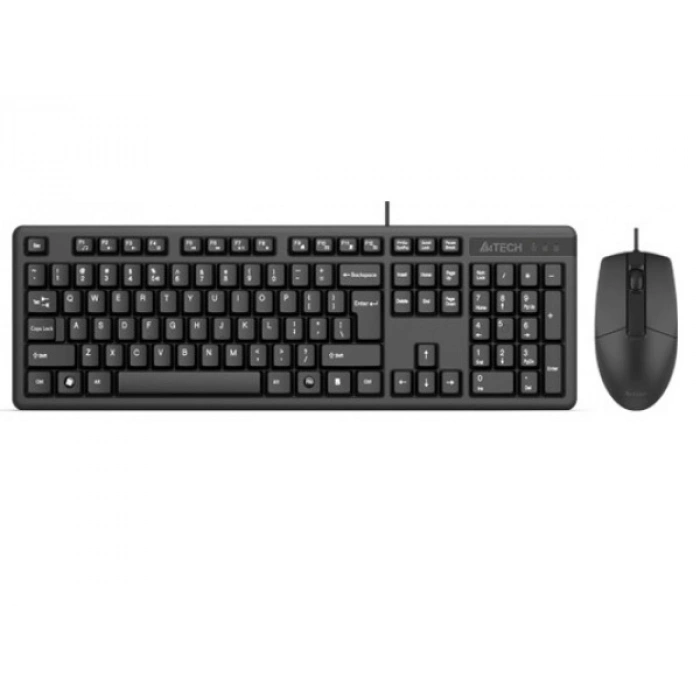 A4 TECH KK-3330 Siyah USB Kablolu Türkçe Q Multimedya Klavye Mouse Set