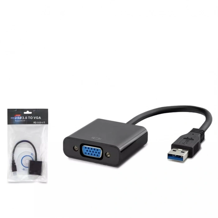 HADRON HDX7779 USB 3.0 to VGA Dişi Görüntü Dönüştürücü 1080p - Siyah