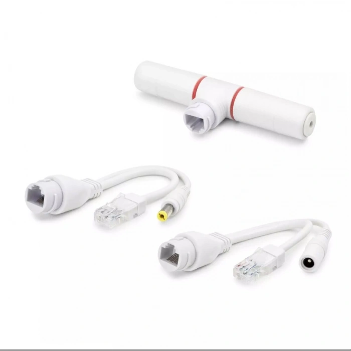 HADRON HDX5550 PoE Combiner Mux 2 In 1 RJ45 Veri + Güç Birleştirici Adaptör - Beyaz