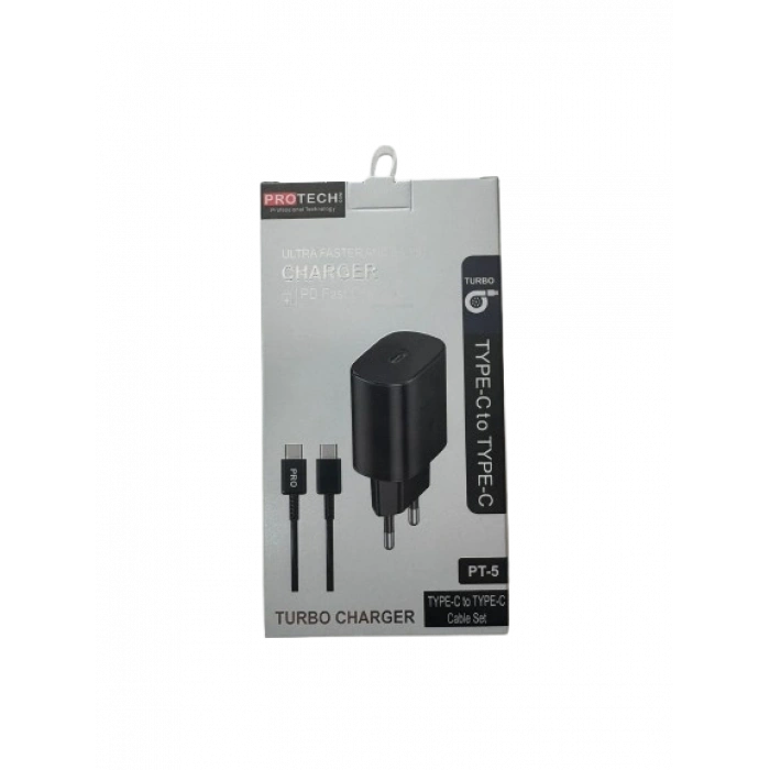 Protech TYPE-C & TYPE-C PT-5 Şarj Cihazı,Şarj Kablosu