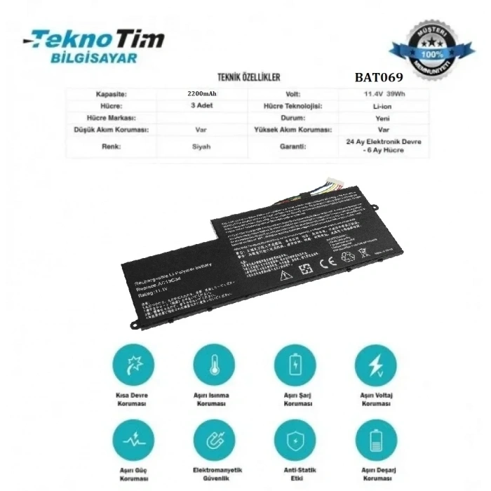 Acer Aspire E3-111 Batarya Pil MODEL