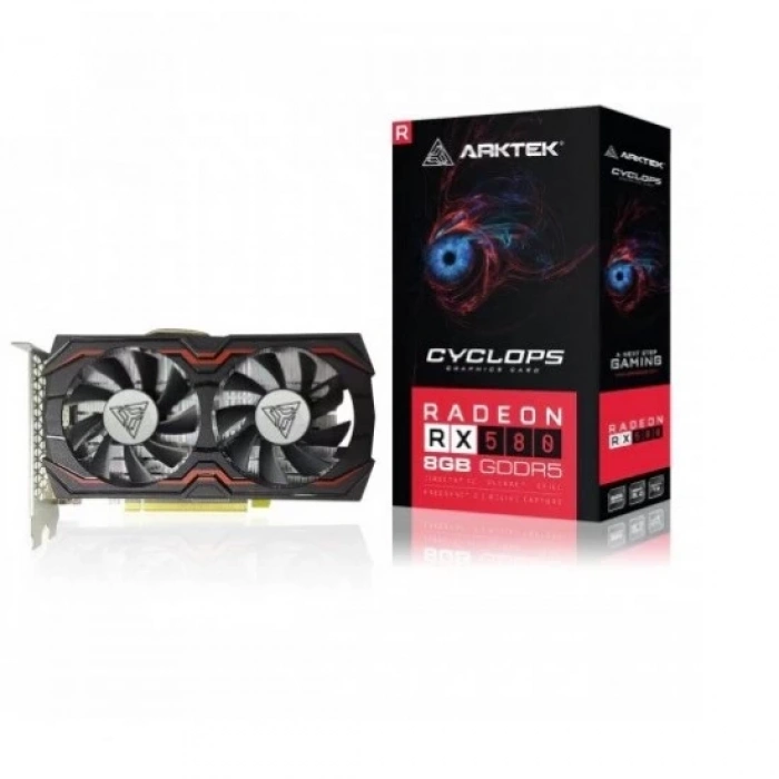 ARKTEK CYCLOPS, AKR580D5S8GH1, RX580, 8Gb, GDDR5, 256BIT, 1xDVI, 1xHDMI, 1xDP GAMING Ekran Kartı