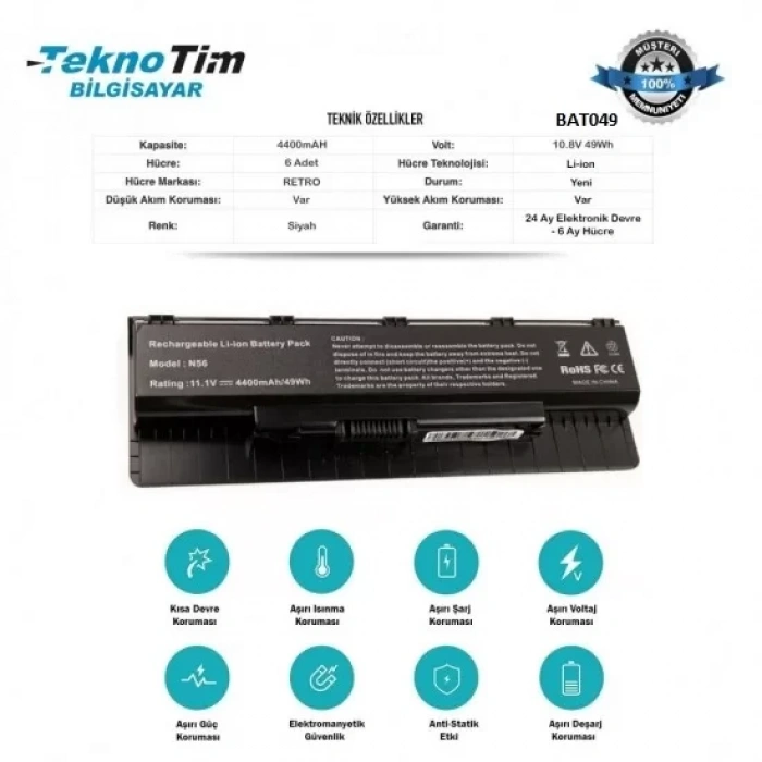 ASUS R701V BATARYA, PİL(LAPTOP-NOTEBOOK)