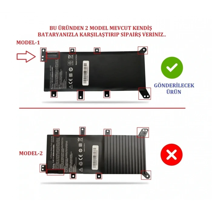 Asus X554LI, X554LJ, X554LJ-XO101T Batarya Pil MODEL-1