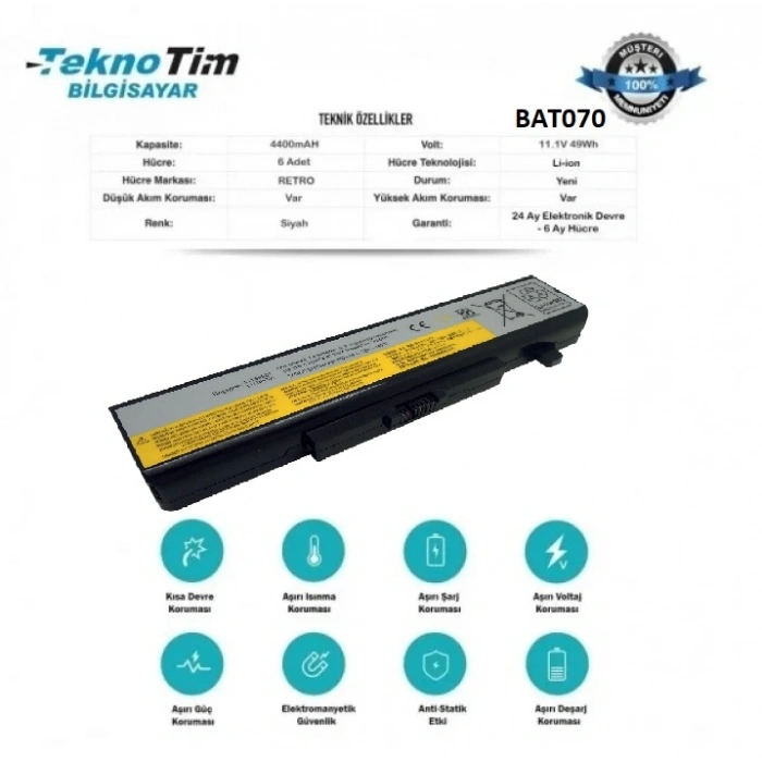 BAT070 UYUMLU NOTEBOOK BATARYA