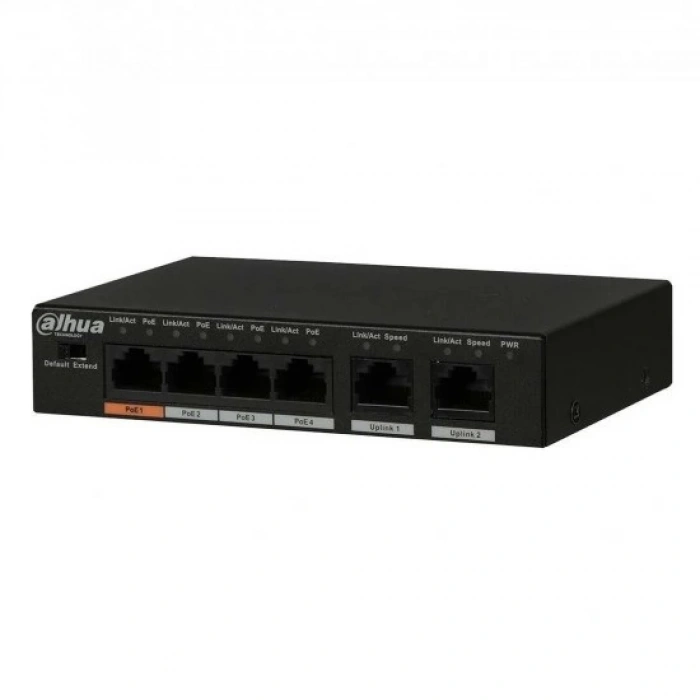 Dahua PFS3006-4ET-60-V2 4 Kanal Poe li Network Switch