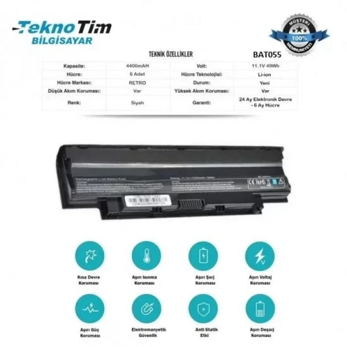 Dell Inspiron Ins14RD-458 LAPTOP BATARYA, PİL