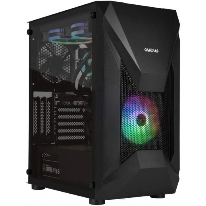GAMDIAS ATHENA E1 Elite, 500W, Tempered Glass, Mesh, ARGB, ATX GAMING KASA