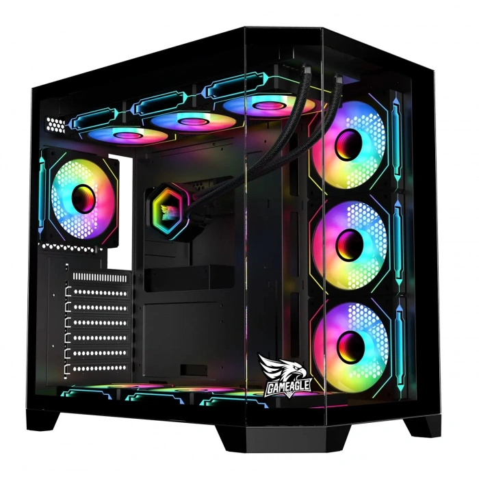 Gameagle Edge 7 Argb Fanlı Gamer Bilgisayar Kasası 850W 80+ Plus Bronz Powerlı Sıvı Soğutmalı (Siyah)
