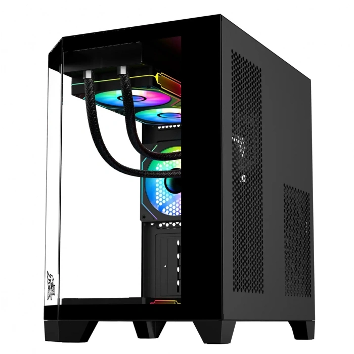 GAMEAGLE EDGE COMPACTBILGISAYAR KASASI + 750WPOWER + SIVI SOGUTMA (SIYAH)