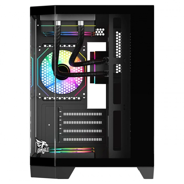 GAMEAGLE EDGE COMPACTBILGISAYAR KASASI + 750WPOWER + SIVI SOGUTMA (SIYAH)