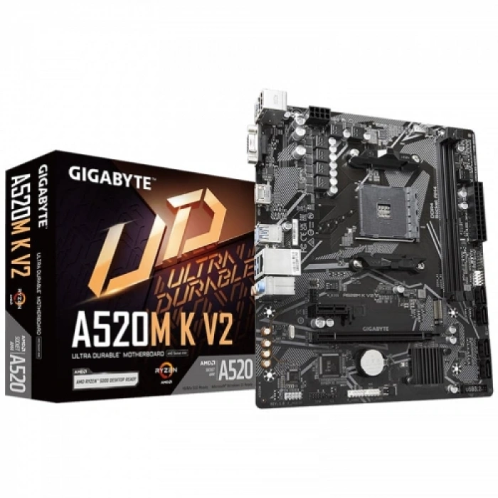 GIGABYTE A520M-K V2 2xDDR4 1x M.2 D-SUB HDMI AM4 Soket Anakart