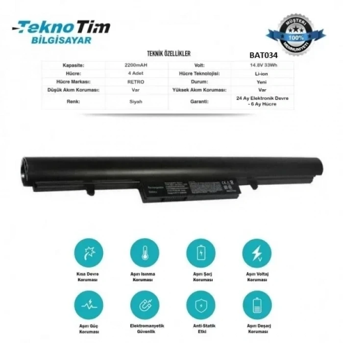 Grundig 916T2232H Notebook Batarya - Pil