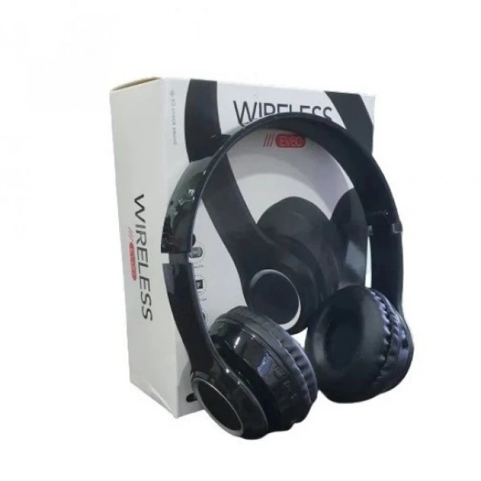 HADRON EV80 Ultra Parlak Siyah Kablosuz Bluetooth Kulaklık