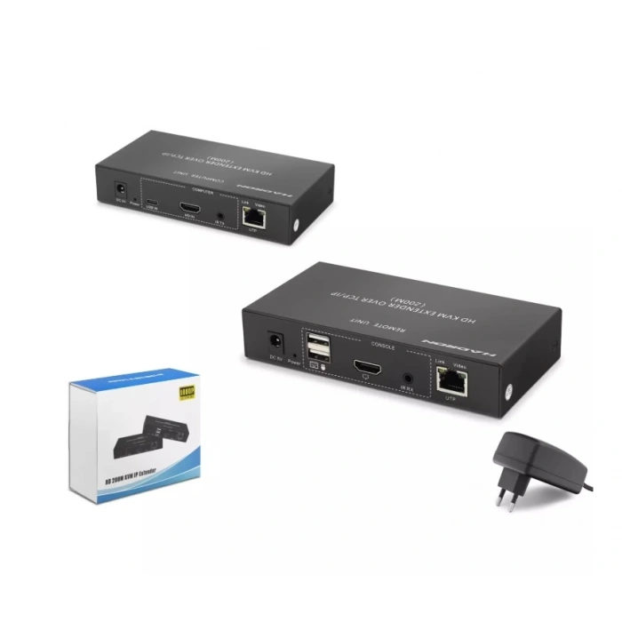 Hadron Hdx1389 Hdmi Kvm Sender + Receiver 150M Siyah