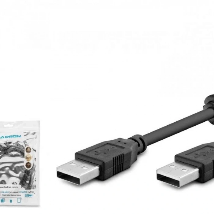 HADRON HDX7532 USB (M) TO USB (M) KABLO 1.5M SİYAH