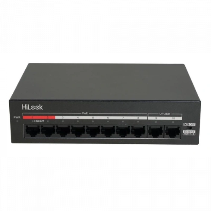 HILOOK NS-0110MP-60 8 Port Megabit PoE 60W 2 Port Megabit Uplink Yönetilemez Masaüstü Switch