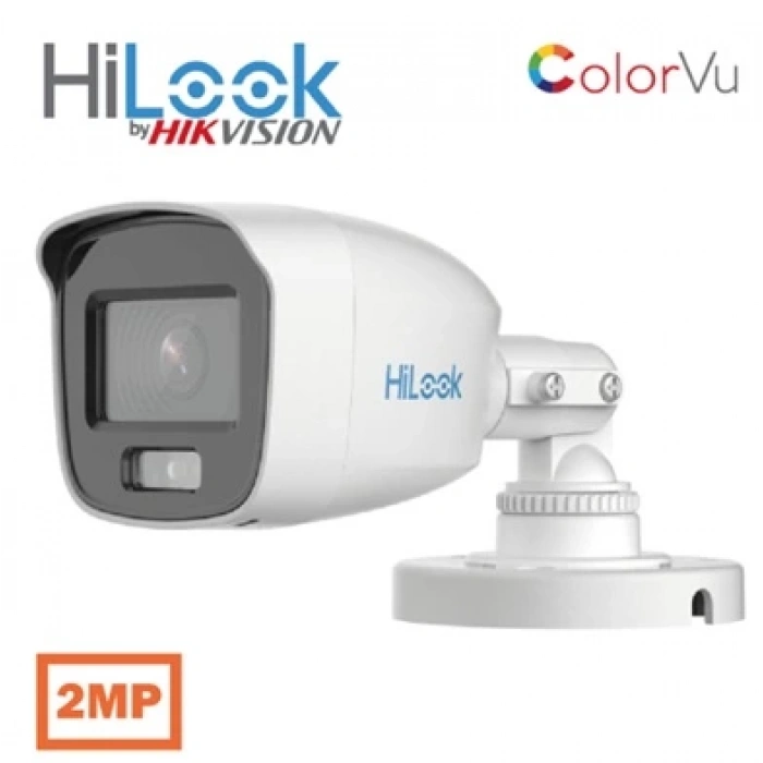 HILOOK THC-B129-LPS, 2Mpix, 2.8mm Lens, 20Mt Gece Görüsü, IP66, Color Vu, Dahili Mikrofon, Bullet Kamera