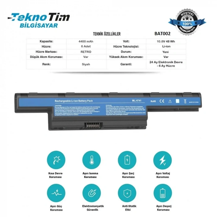 HP-COMPAQ Presario CQ57-214NR BATARYA, PİL
