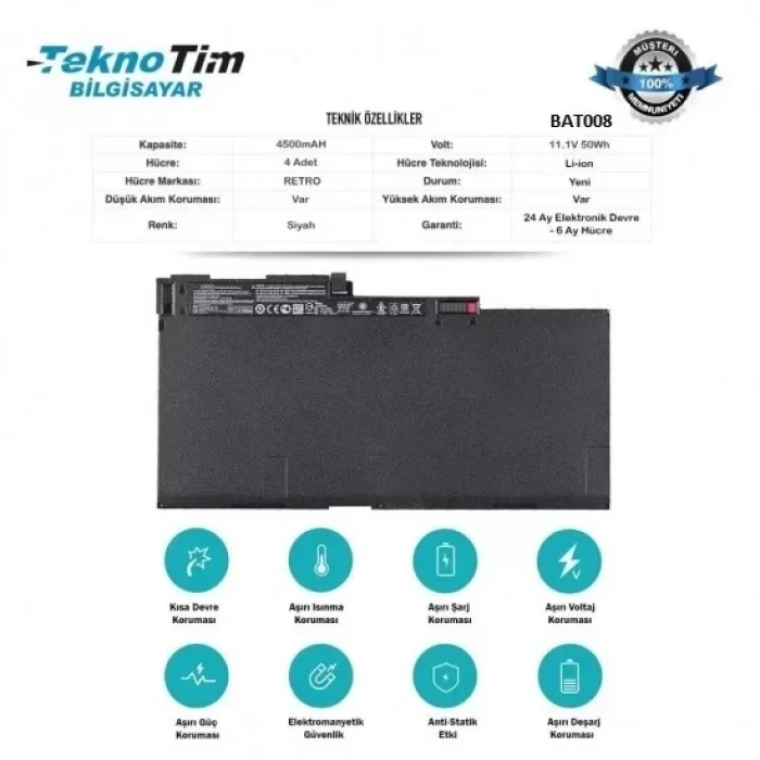 Hp EliteBook 745 A Kalite Notebook Batarya - Pil