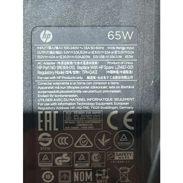 HP EliteBook 845 G7 Uyumlu Adaptör, Şarj Aleti Cihazı 65w USB Type-C (ORJİNAL ADAPTÖR)