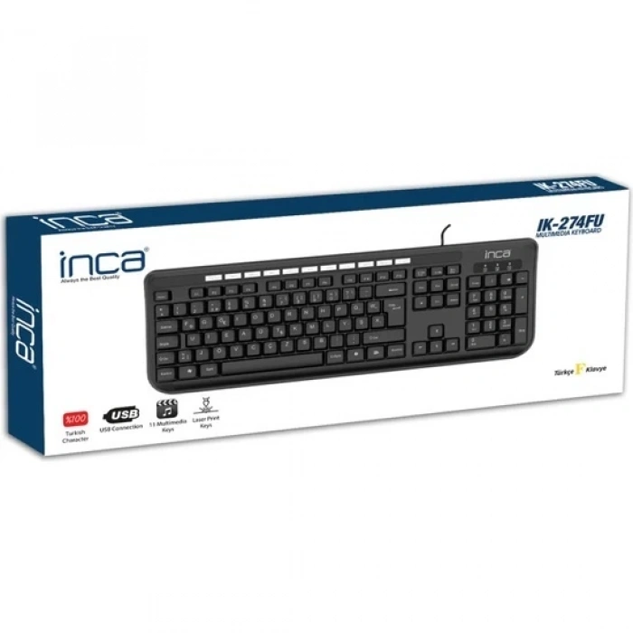 Inca IK-274FU Usb Kablolu Soft Touch Multimedya Türkçe F Klavye
