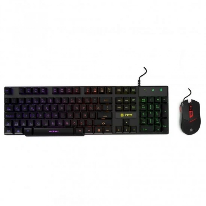INCA IKG-448 RAINBOW EFECT MEKANİK HİSLİ GAMING KLAVYE & MOUSE SET