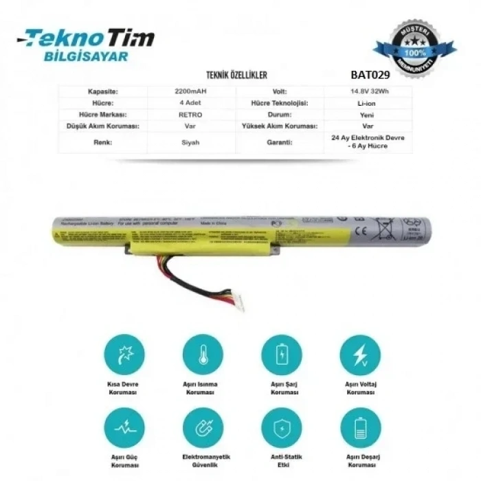 Lenovo 121500114 Notebook Batarya - Pil