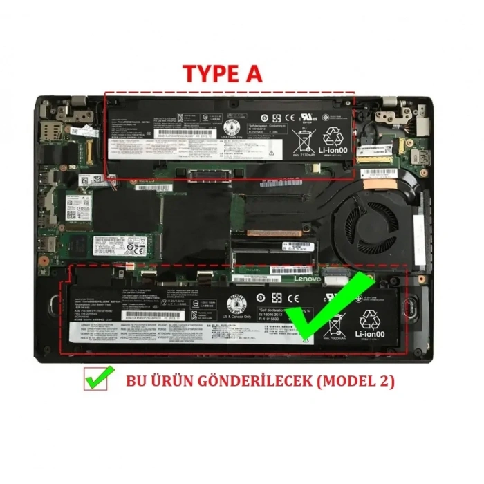 Lenovo ThinkPad 00HW022 Batarya Alt