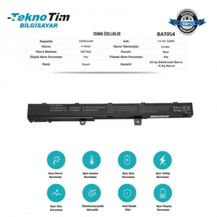 M-A1A1A-327-03D3, X45LI9C, YU12008-13007D Asus Batarya Pil
