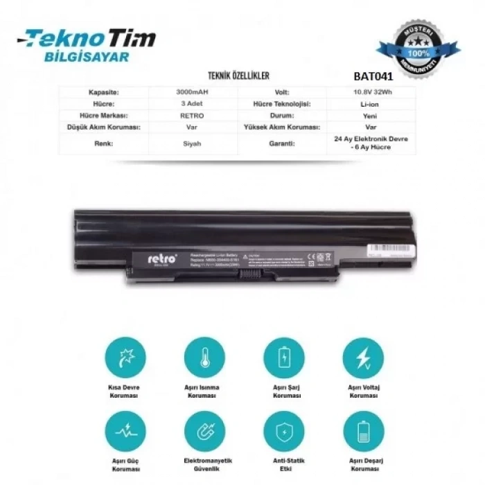 MB50-4S2200-S1B1, MB50-4S2200-G1L3, MB50-3S4400-S1B1 Pil -3 CELL Batarya Siyah   