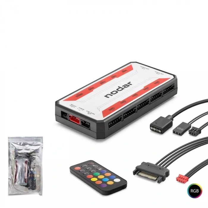 Nodar Nd2807 ND2806 ARGB FAN ve LED Kontrolcü Hub Seti + Uzaktan Kumanda Siyah