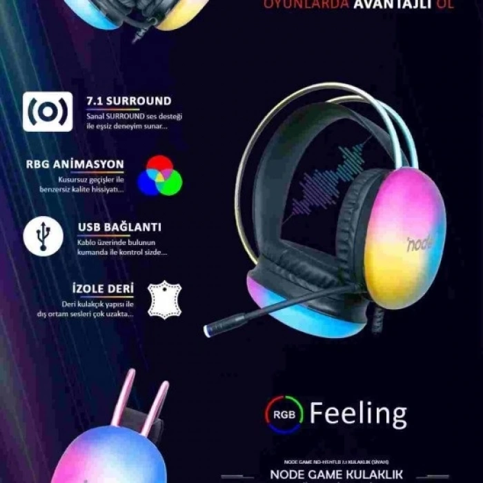 Node Game ND-HS71FLBW 7.1 Kulaklık (Beyaz)