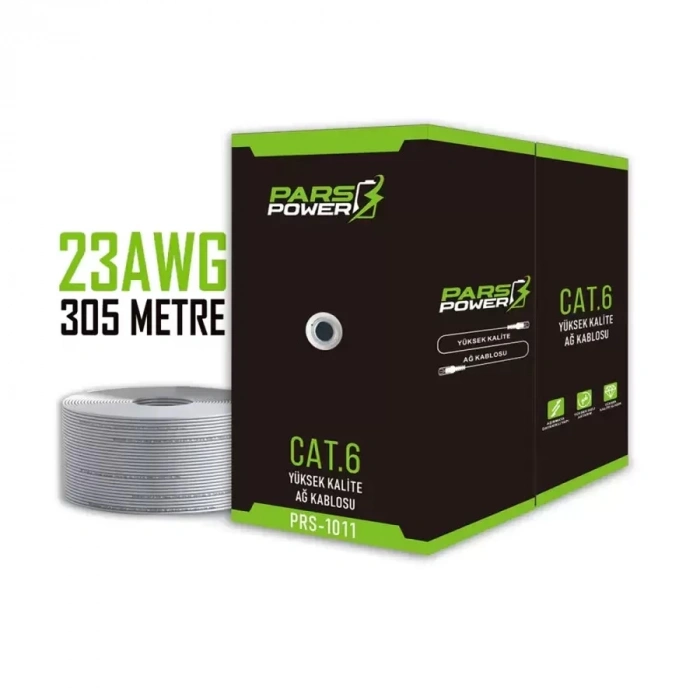 Pars Power 23 Awg 0.55 mm 305 Metre Network Cat6 U/UTP İç Mekan Data Kablosu PRS-1011