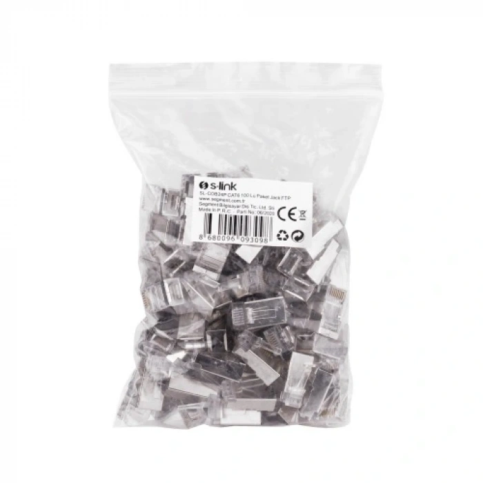 S-LINK SL-COB24P RJ45 Yeni Nesil JAC UTP CAT6 Metal (100lü PAKET)