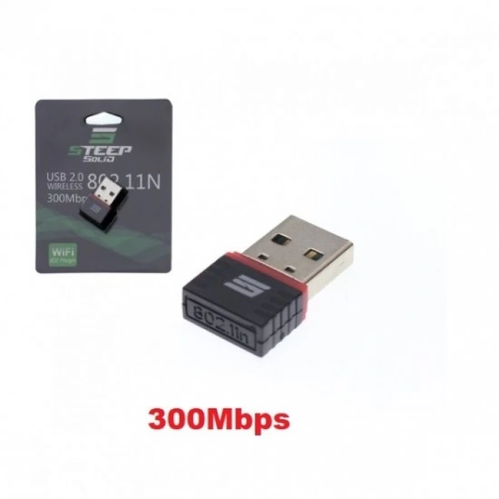 Steep Solid USB 2.0 802.11N Kablosuz Nano Wi-Fi Adaptör 300Mbps STEEP1WIFI