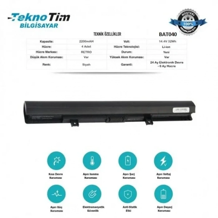 Toshiba PA5184U-1BRS Notebook Batarya - Pil