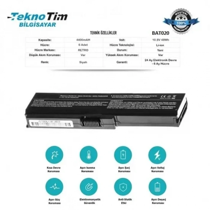 Toshiba PORTEGE M810 Batarya, Pil