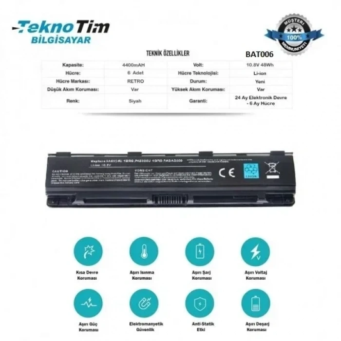 TOSHIBA SATELLITE L830-135 LAPTOP BATARYASI