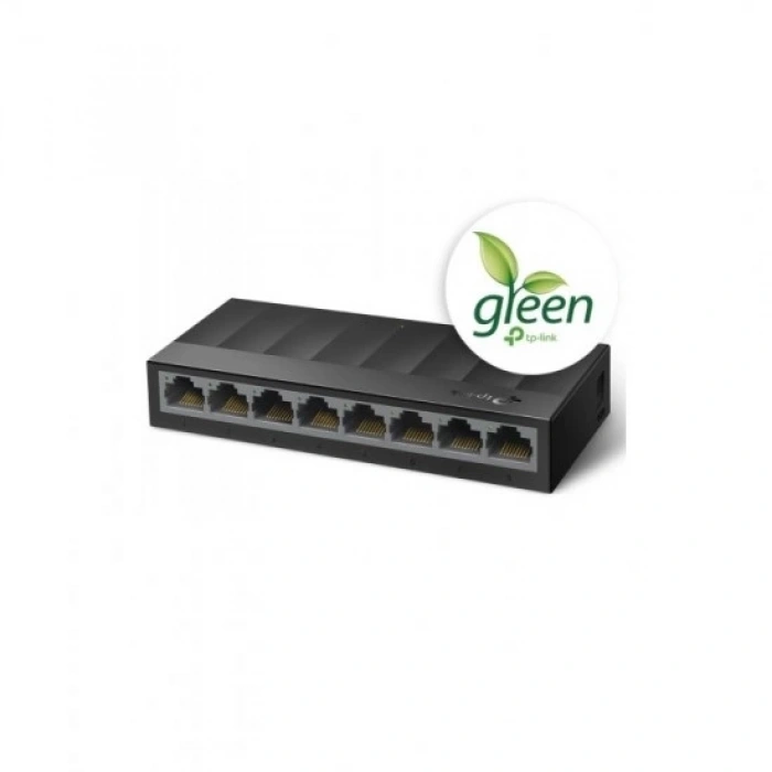 TP-LINK LS1008G, Green Tech, 8 Port GigaBit, Yönetilemez, Masaüstü Switch