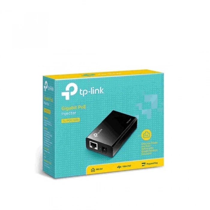 TP-Link TL-POE150S, PoE Enjektör Siyah 1-Port PoE