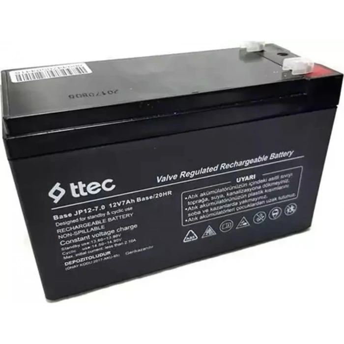 Ttec Base 12V 7Ah Bakımsız Kuru Akü