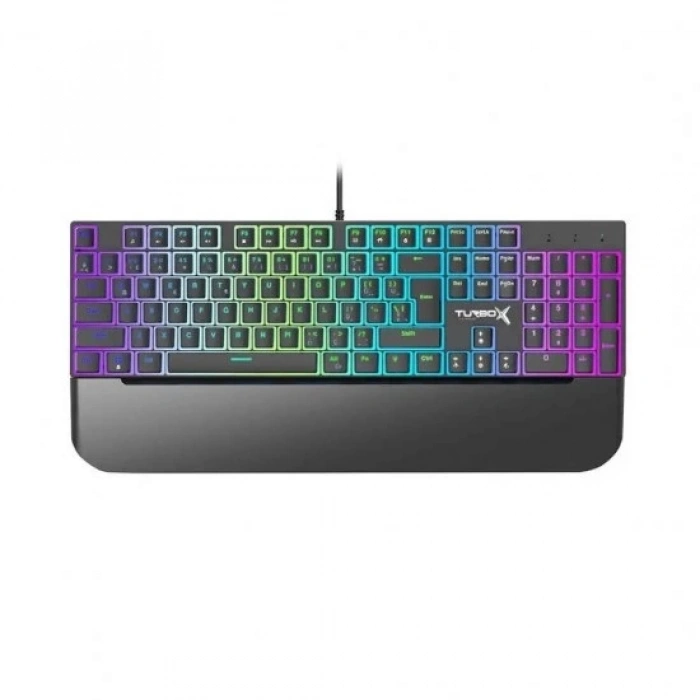 TURBOX TR-MK10PD PUDDİNG TUŞLU BİLEK DESTEKLİ BLUE SWİTCH RGB SİYAH MEKANİK KLAVYE